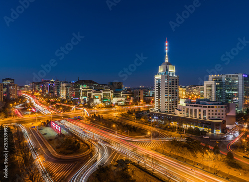 Chang an Street and Financial street night scene