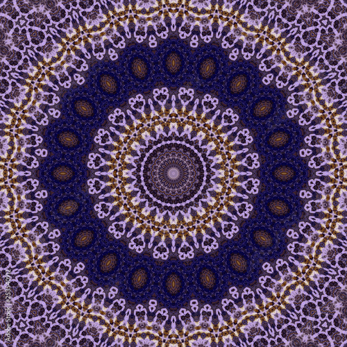 Violet, blue, orange, white intensive colors circle lace seamless pattern