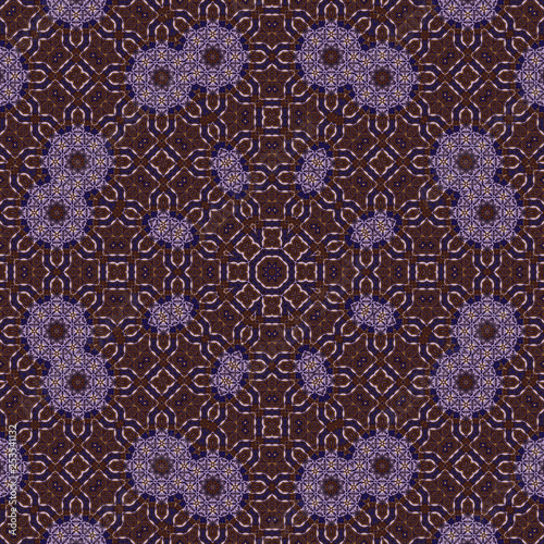 Intensive colors small flowers circle lace form seamless pattern