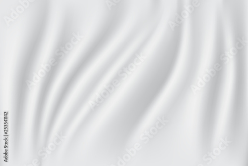 Abstract fabric background. White and grey silk fabric and wave background. copy space