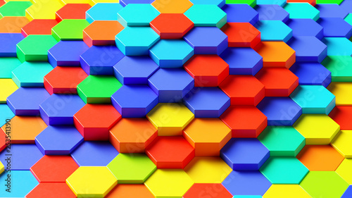 Hintergrund Struktur aus vielen bunten Hexagonen