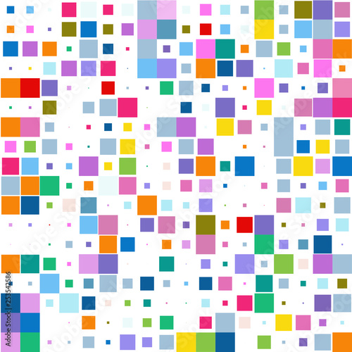 Mosaic of a colorful squares on a white background