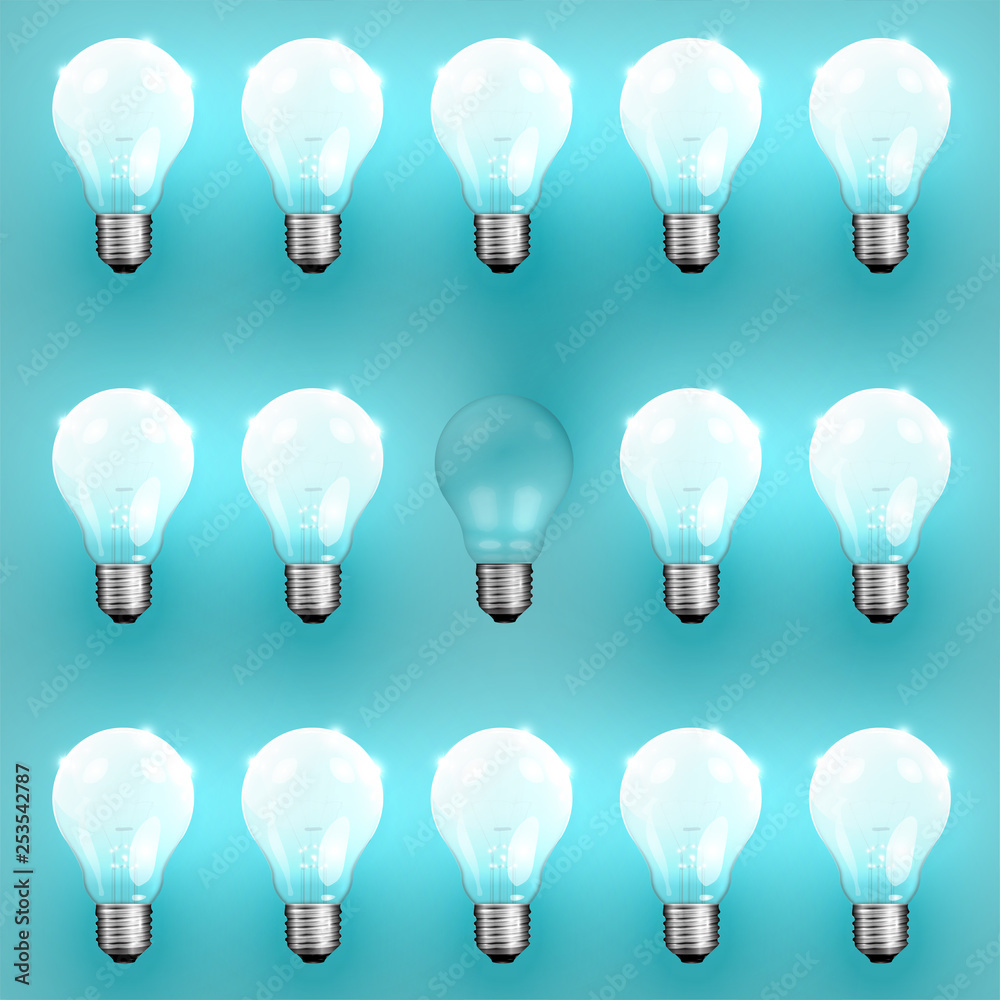 High detailed realistic light bulb illustration, vector High detailed realistic light bulb illustration, vector