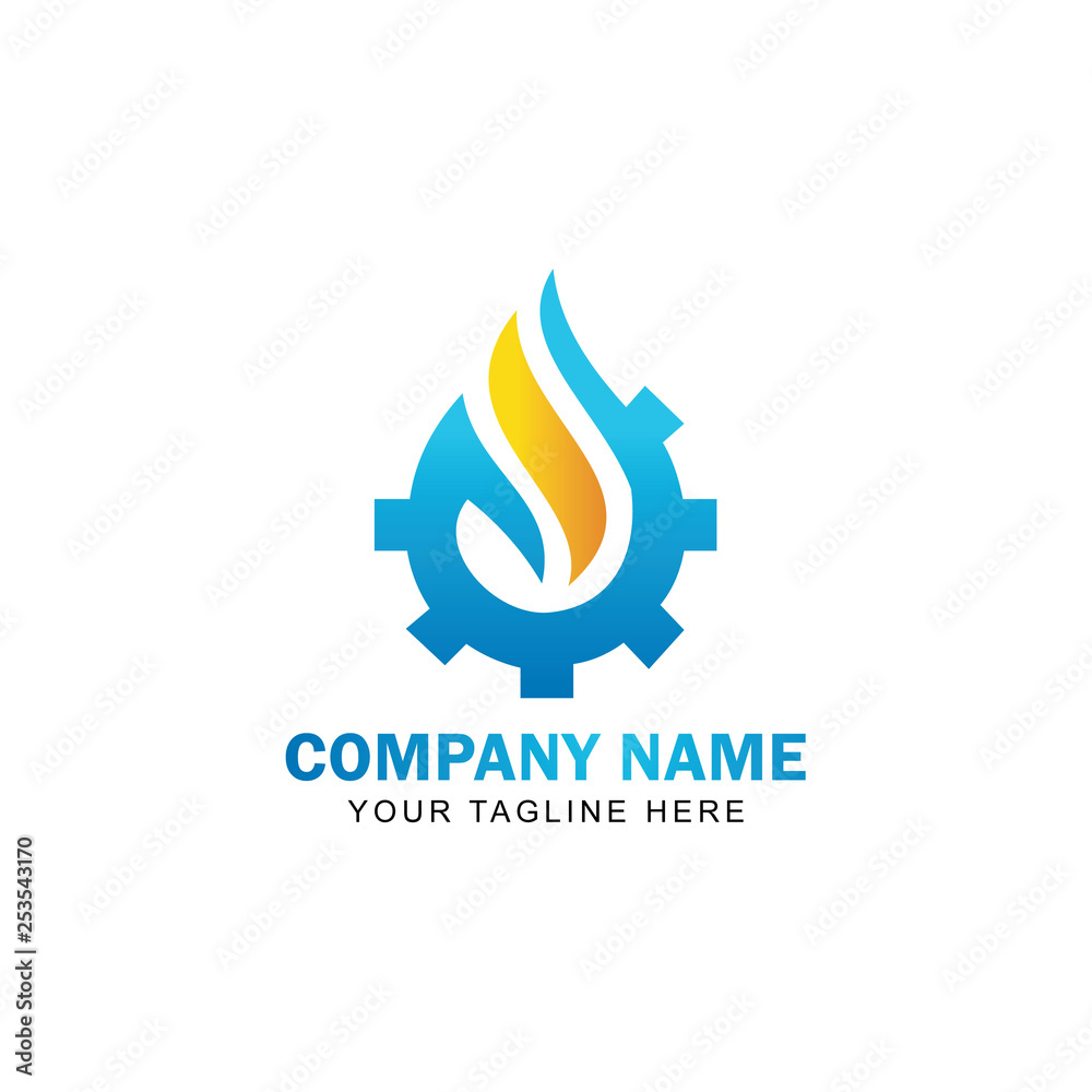 Gear Drop Logo Vector Design Gear Drop Logo Vector Design