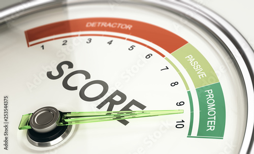 Obraz na płótnie KPI, Key Performance Indicator, Net Promoter, Score From Detractor to Promoter