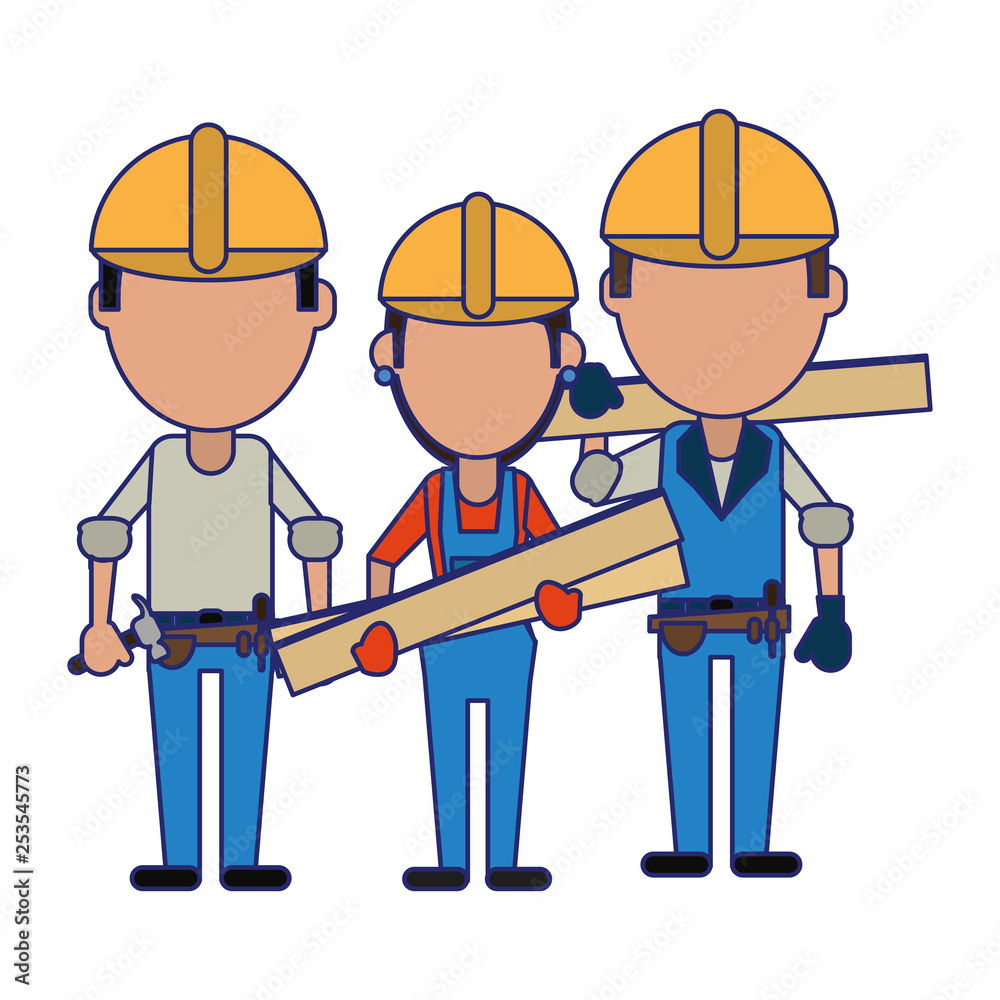 Construction workers avatars