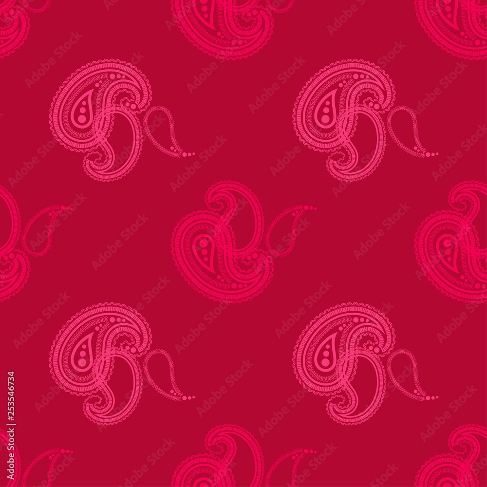 Paisley ornament. Buta. Ethnic boho seamless pattern. Folk motif. Can be used for wallpaper, textile, invitation card, wrapping, web page background. Paisley ornament. Buta. Ethnic boho seamless pattern. Folk motif. Can be used for wallpaper, textile, invitation card, wrapping, web page background.