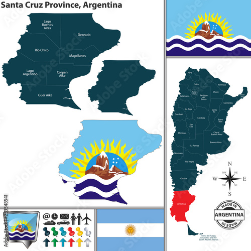 Map of Santa Cruz Province, Argentina photo
