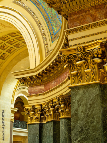 Interior view of the Wisconsin State Capitol Building, Madison, Wisconsin, USA.