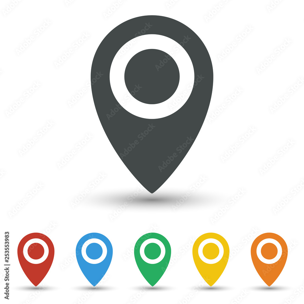 Map pin icon set flat design Map pin icon set flat design