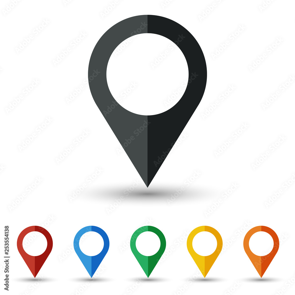 Map pin icon set flat design Map pin icon set flat design