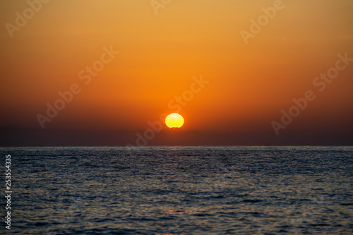 Early summer morning bright sky Beach in Crete © dima