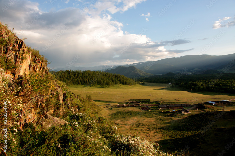 The views of the Karakol valley in Altay