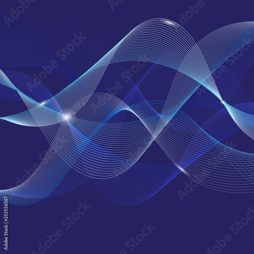 Vector bright background abstract beautiful waves