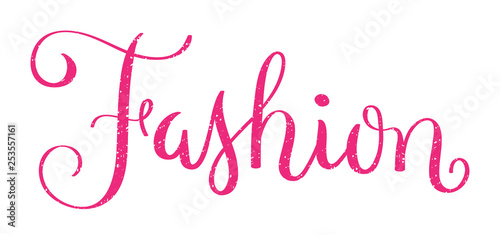 FASHION pink distressed hand lettering banner
