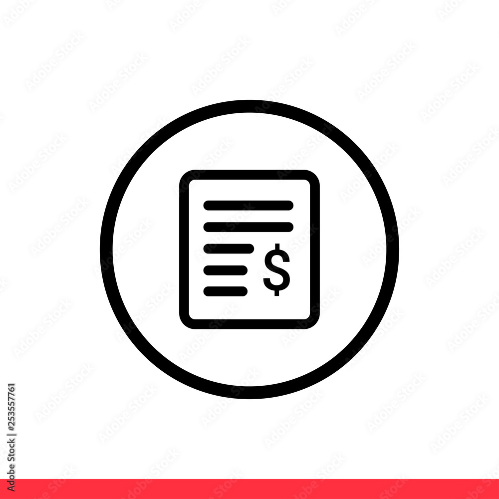 Billing vector icon, invoice symbol. Simple, flat design for web or mobile app Billing vector icon, invoice symbol. Simple, flat design for web or mobile app