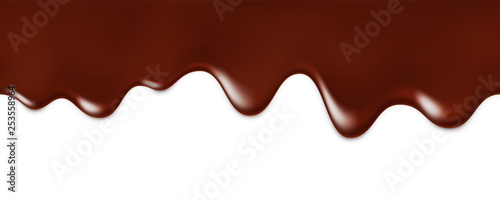 Seamless pattern of melted chocolate dripping .
