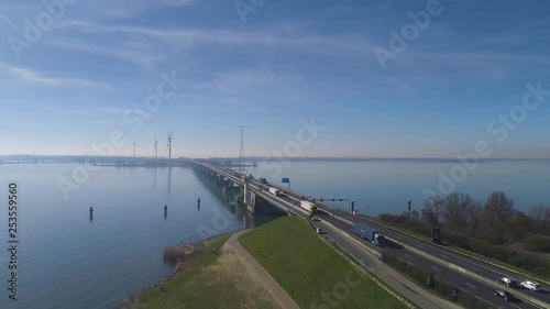 Wallpaper Mural haringvliet bridge in the netherlands. Part of the Dutch Delta Works and the largest inland water locks in Europe Torontodigital.ca