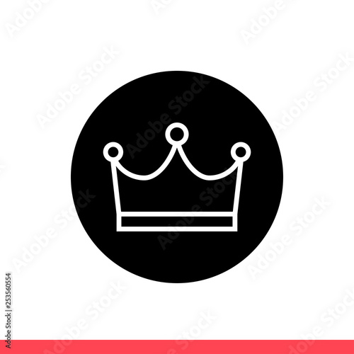 Crown vector icon, king symbol. Simple, flat design for web or mobile app