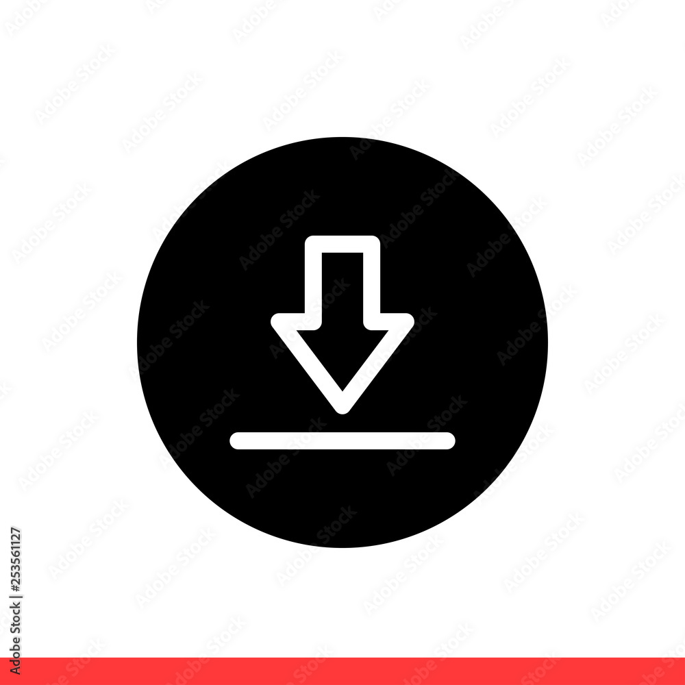 Download vector icon, install symbol. Simple, flat design for web or mobile app Download vector icon, install symbol. Simple, flat design for web or mobile app