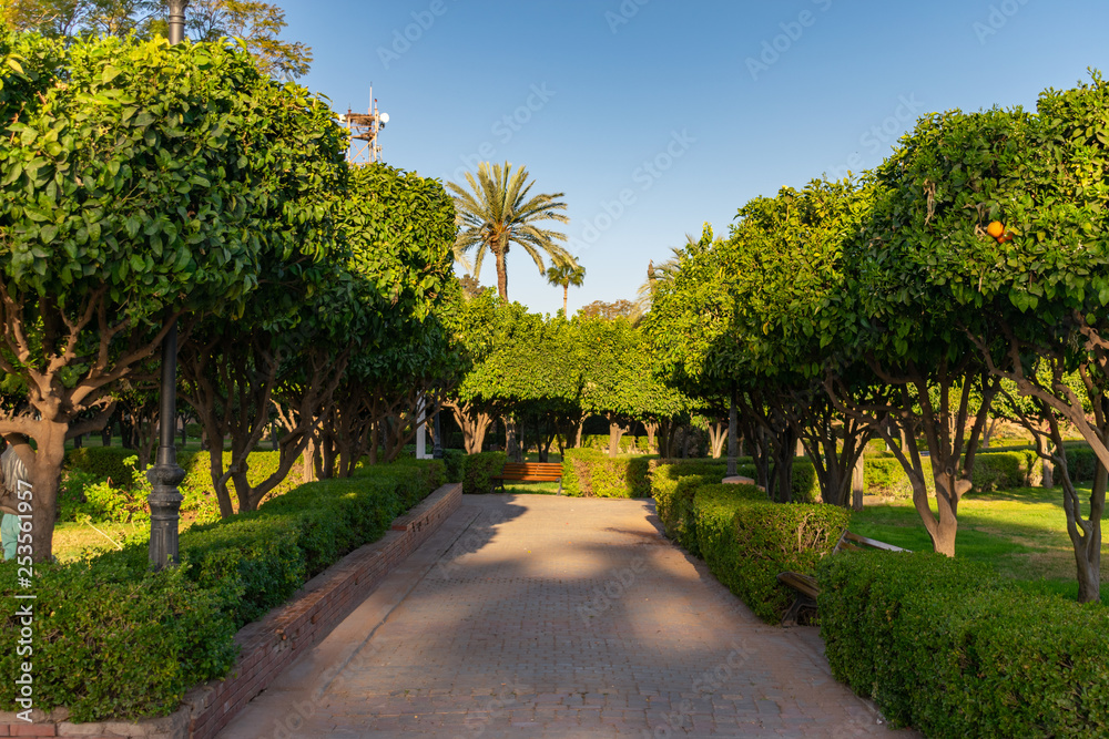 Walkway at Parc Lalla Hasna in Marrakech Morocco