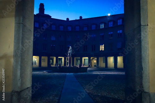 Photography Square of Branting or Brantingtorget with the female nude statue of Mormon or Mo