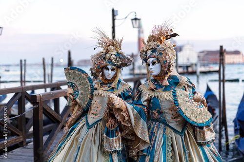 Venice, Italy, Carnival of Venice, beautiful mask at Piazza San Marco