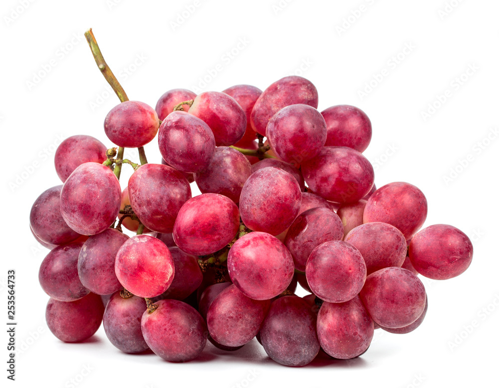 red grapes on white background