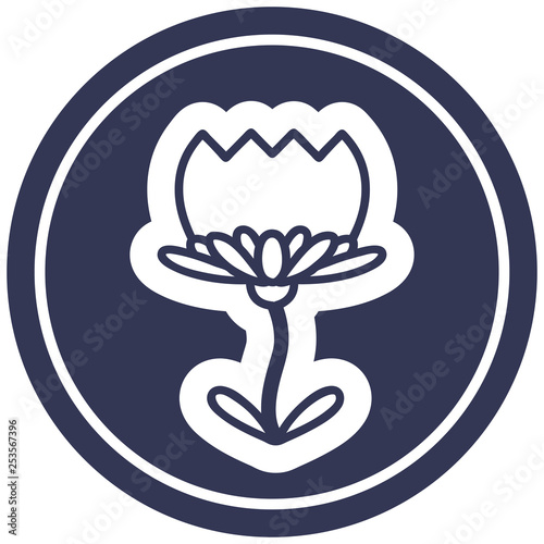 lotus flower circular icon