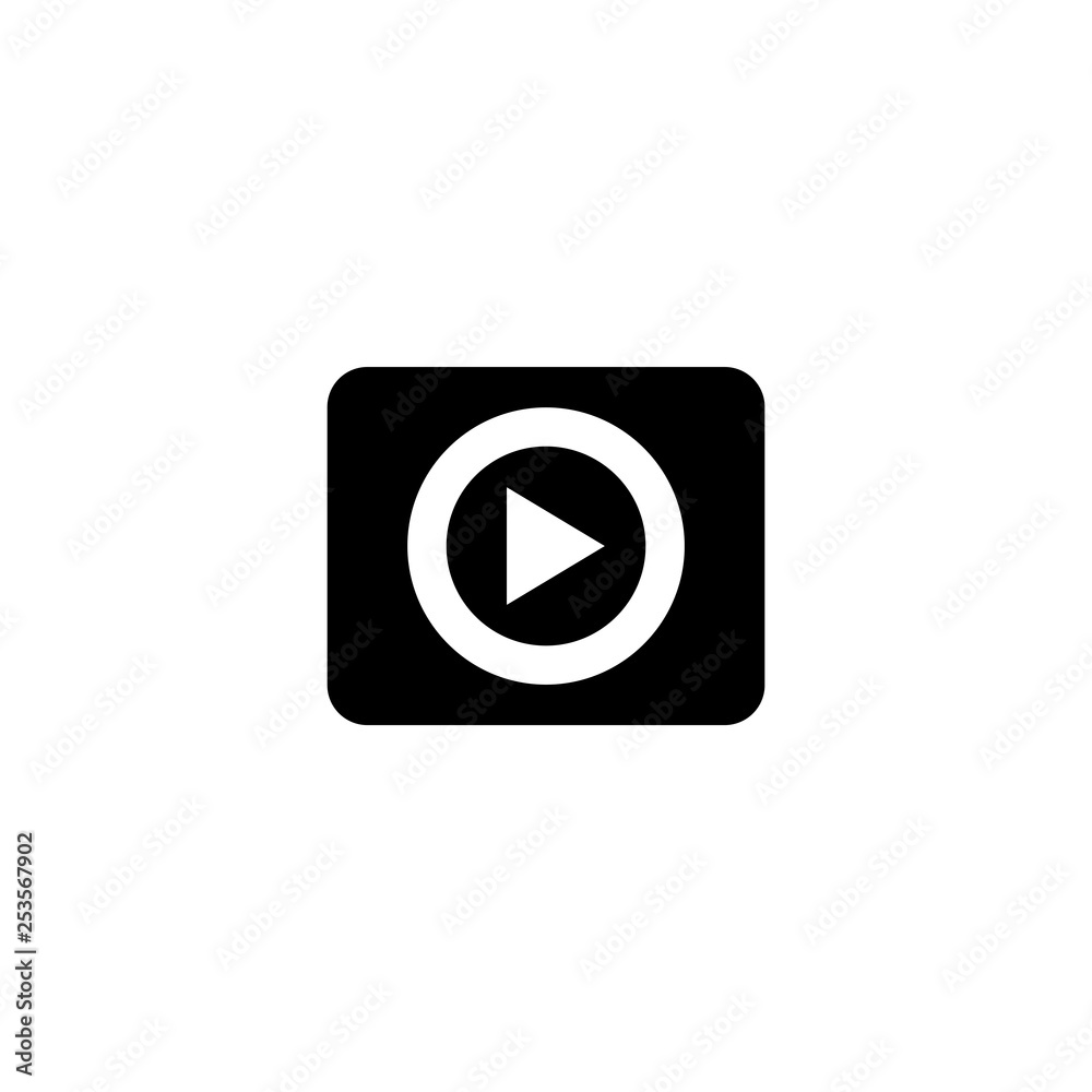 Play button icon. Video player sign Play button icon. Video player sign