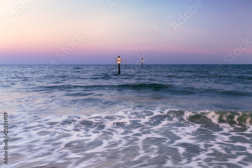 Remnants of the Cape Hatteras Fishing Pier. Outer Banks, Cape Hatteras National Seashore, North Caroline, USA