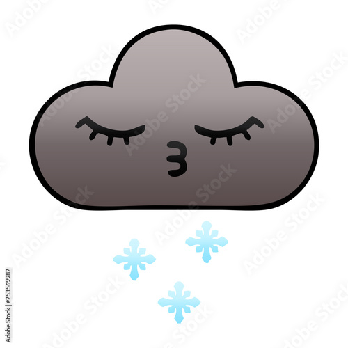 gradient shaded cartoon storm snow cloud
