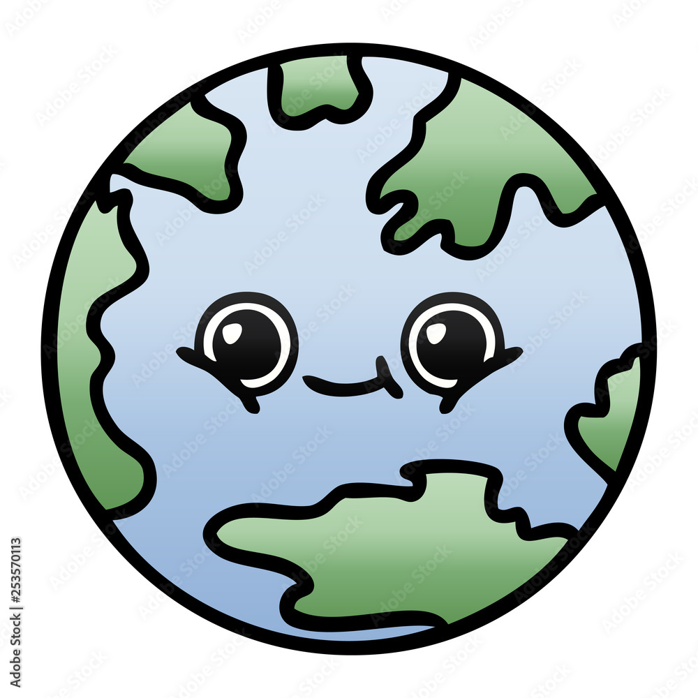 Fototapeta premium gradient shaded cartoon planet earth