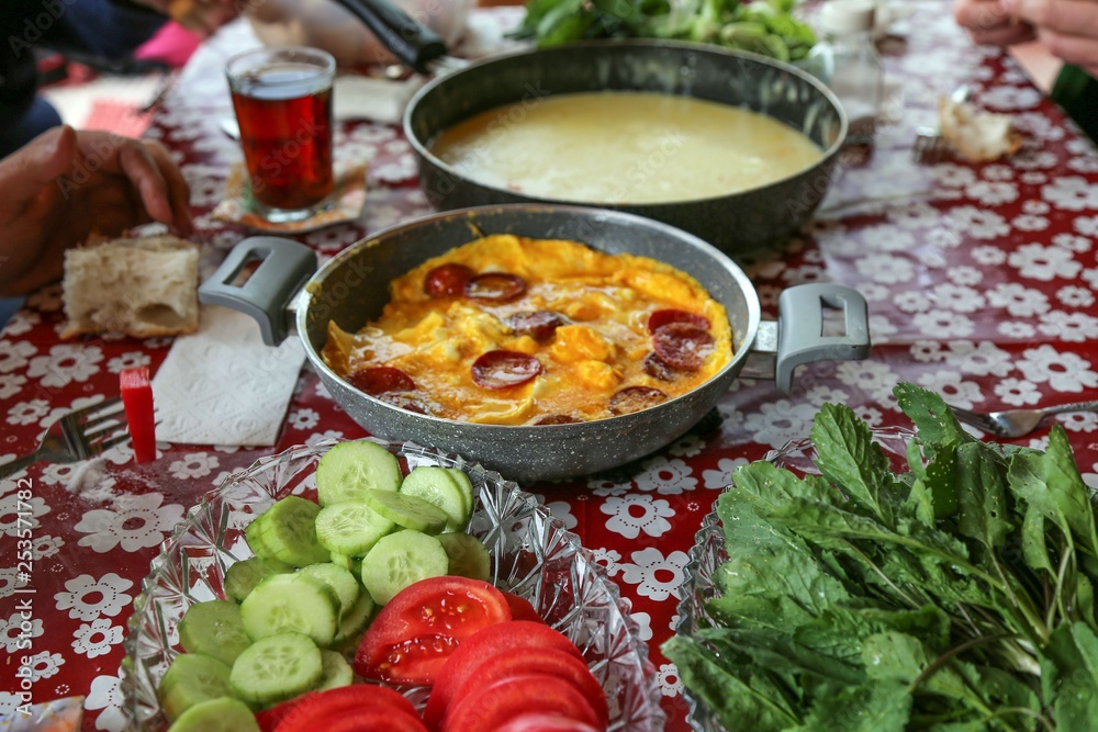 traditional turkish breakfast. traditional turkish breakfast.