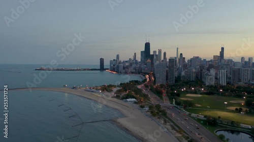 October aerial drone footage Chicago, Illinois