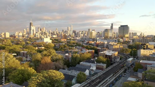 October aerial drone footage Chicago, Illinois