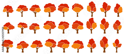 Cartoon garden orange tree