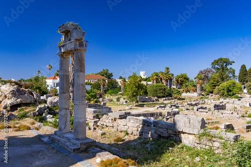 Ancient Agora in Kos town in Kos island in Greece