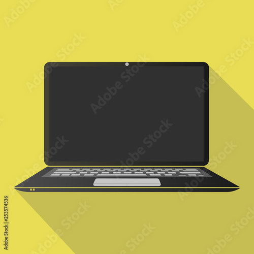 Laptop Flat Icon Vector Illustration. Eps10 Vector.