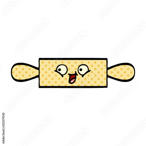 comic book style cartoon rolling pin