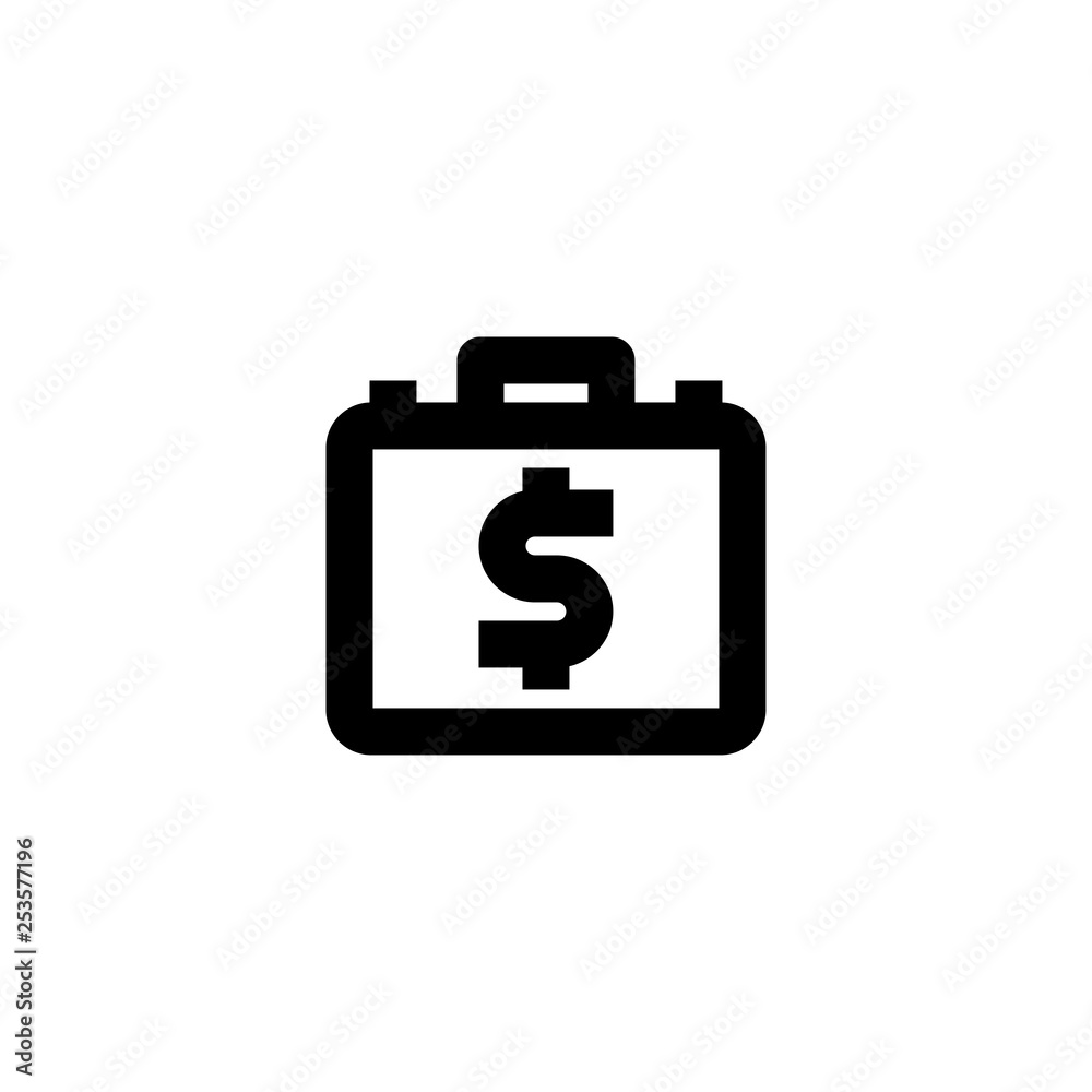 Money bag icon. Web add cart sign