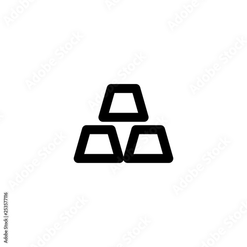Gold bullion icon. Finance investment sign