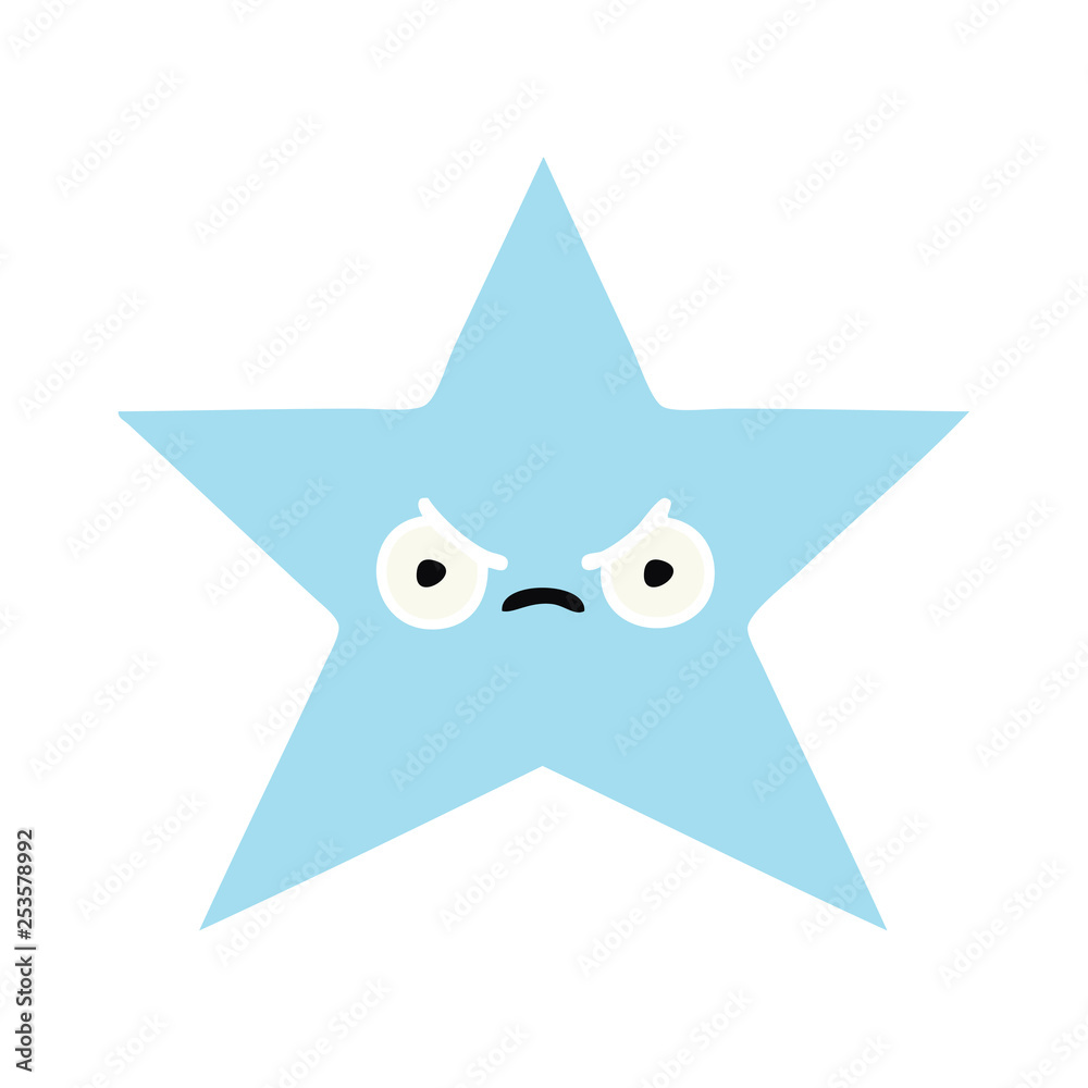 flat color retro cartoon star fish flat color retro cartoon star fish