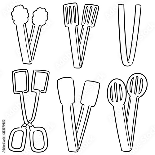 vector set of tongs