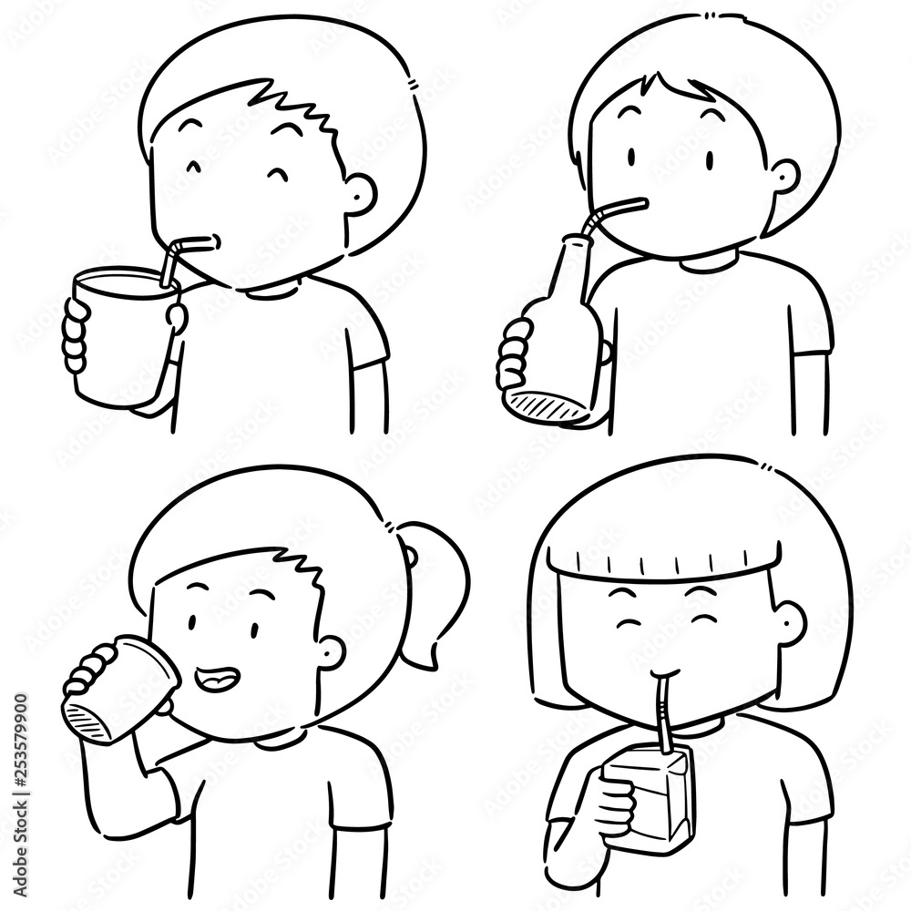 vector set of people drinking