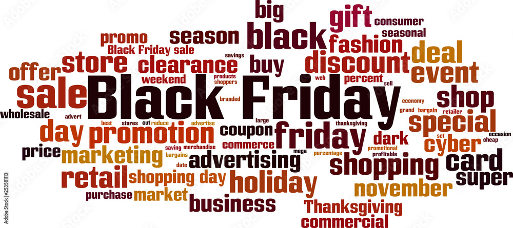 Obraz premium Black friday word cloud