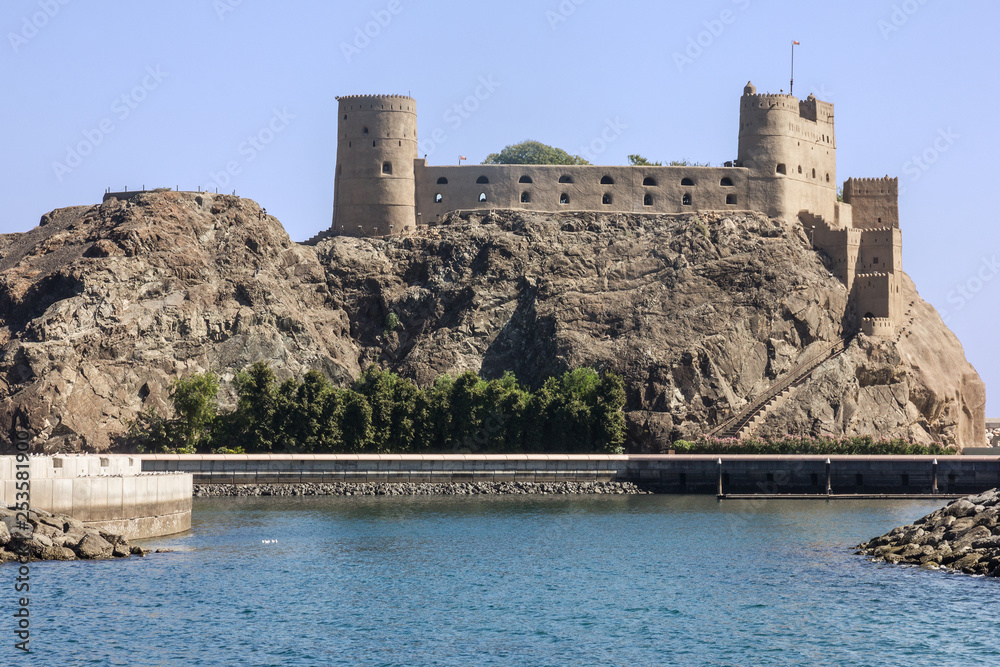 Muscat ancient fortress sea view, Oman