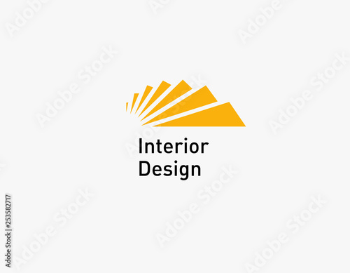 Abstract logo icon stairs construction interior design