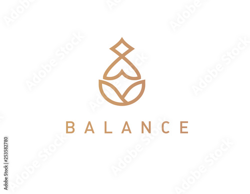 Logo linear icon yoga person chinese practice