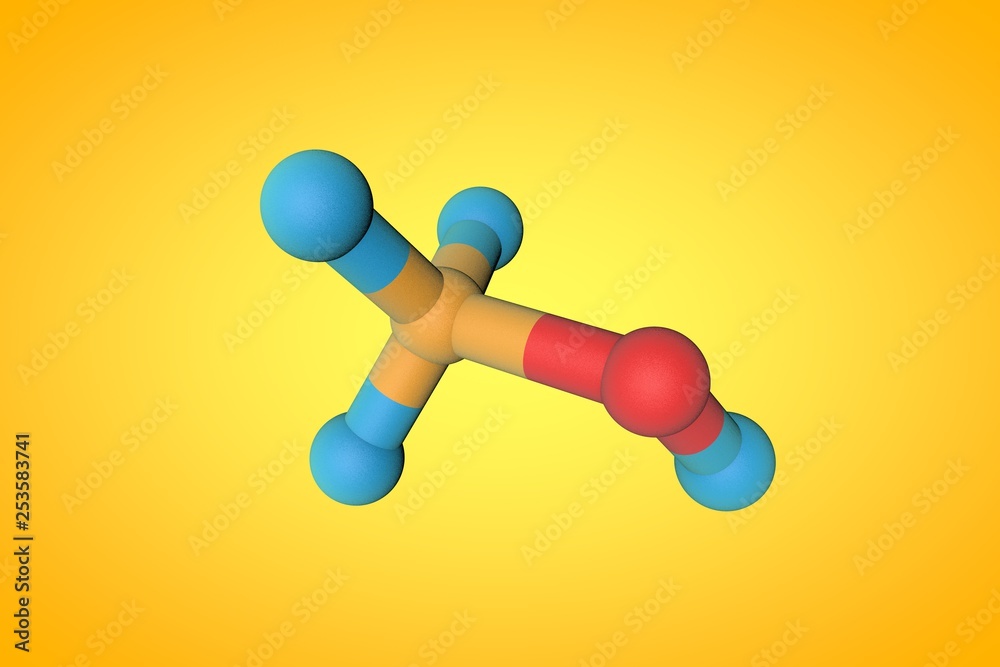 Molecular structure of methanol (methyl alcohol). Scientific background. 3d illustration Molecular structure of methanol (methyl alcohol). Scientific background. 3d illustration